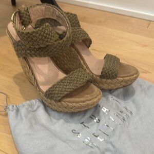 Stuart Weitzman Woven Wedge Platform Sandal Espadrilles